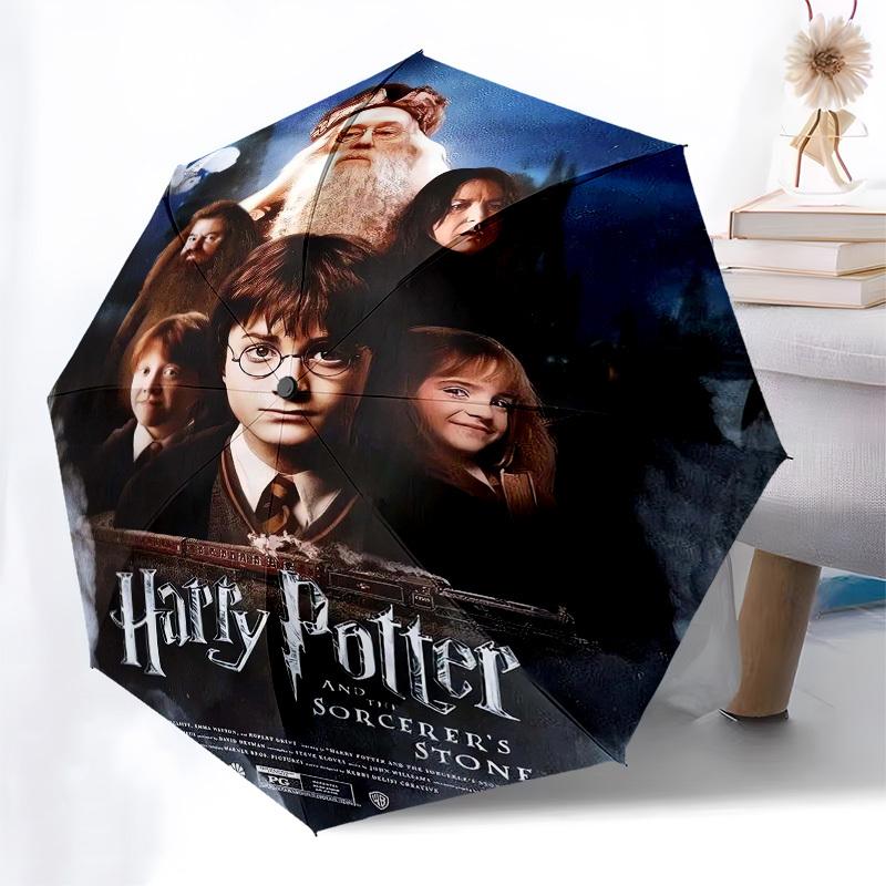 1pc Harry Potter Sorcerer's Stone Umbrella with Plastic Handle,Suitable for All Seasons Travel Outdoor Multi-functional UmbrellaDCS007