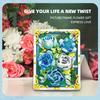 651PCS Preserved Flower Photo Frame Building Blocks Blue White Rose 3D Puzzle Toy DIY Model Bricks Flower Kids Holiday Gifts