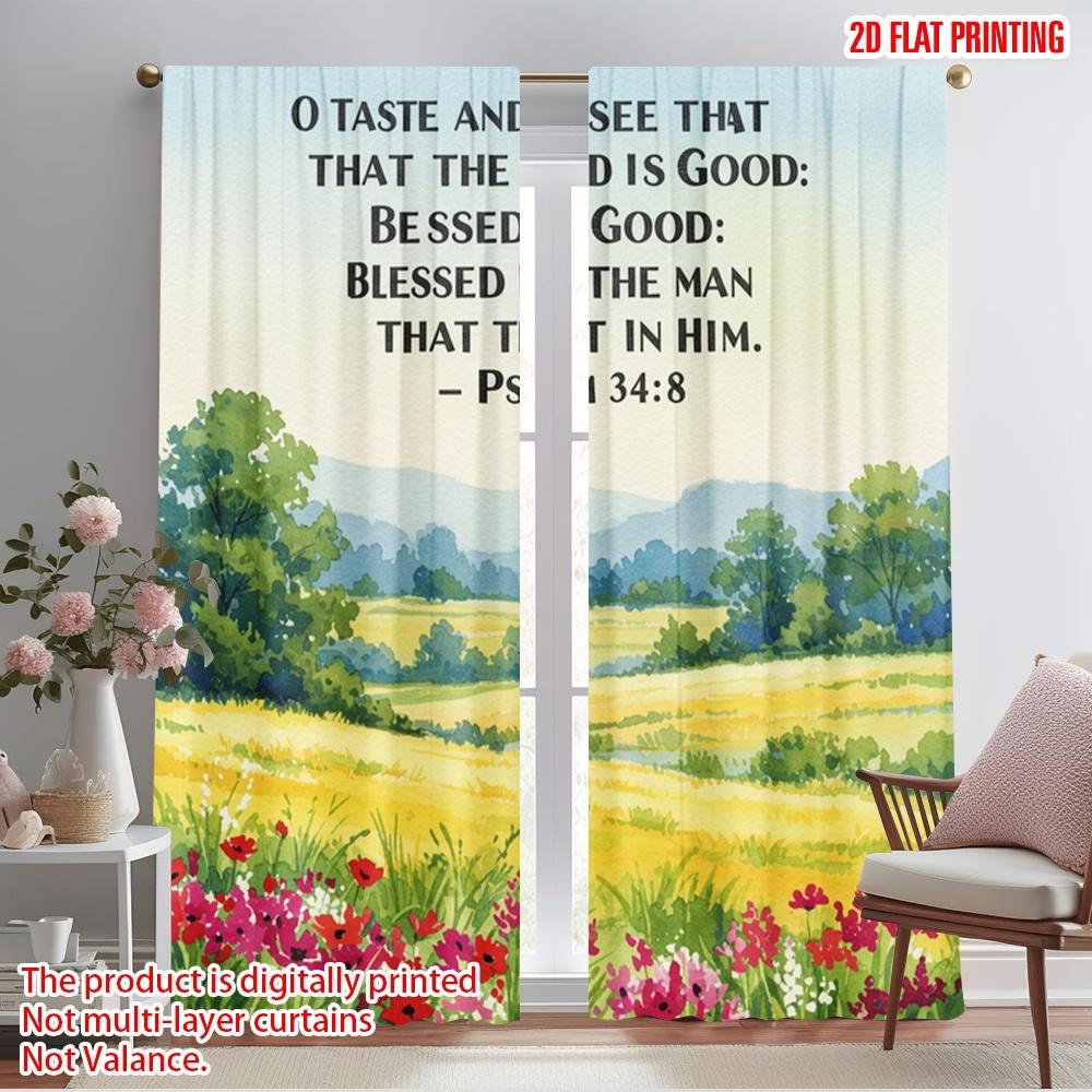

2pcs 2D flat printing Drapes Taste See Lord Good 100% Polyester Without Electricity All Season Party & Holiday Decor Use for 52.50×116.00 CM 2pcs