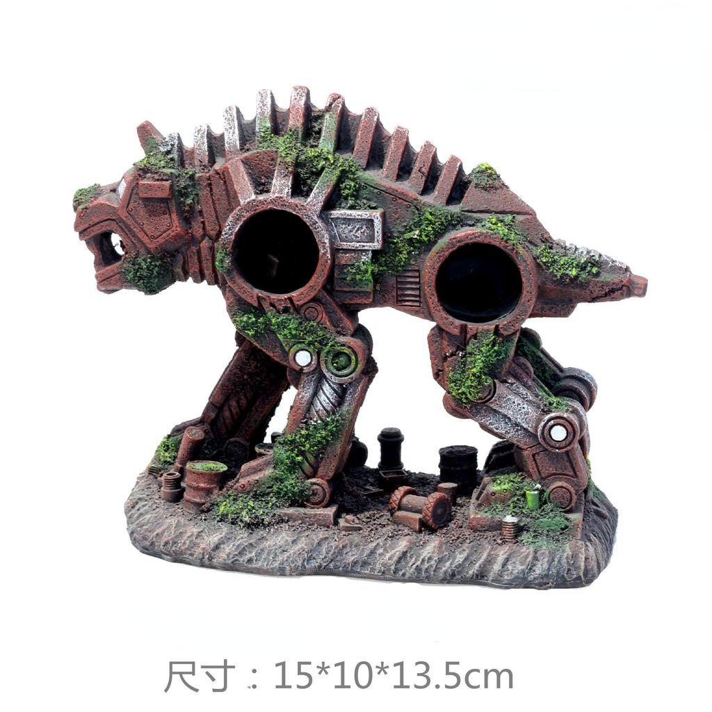 Autobot Robot Dog Shape Aquarium Landscape Decorations Simulation Fish Tank Accessories Ornaments Resin Crafts Eco-friendly Pet