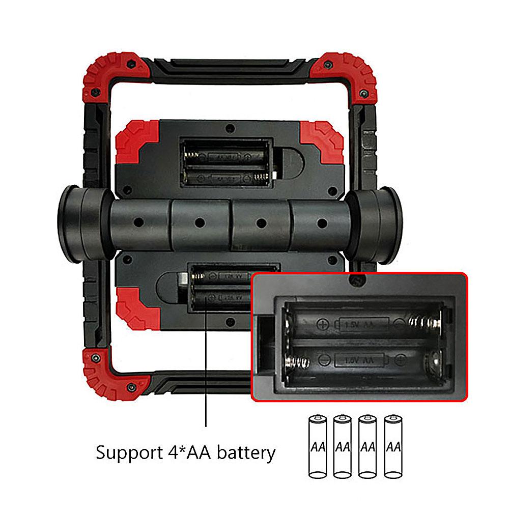 20W 2*COB Led Portable Spotlight Searchlight Folding Rotary Led Waterproof Work Light Use 4*AA Battery For Repairing Camping