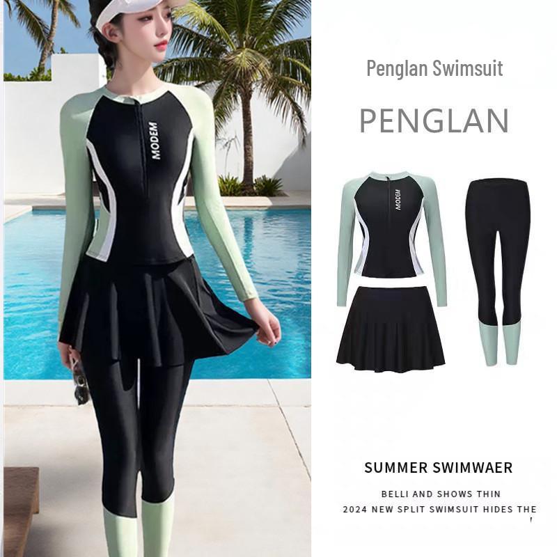 Women's 2025 Slimming Long Sleeve Swimsuit with Sun Protection - Jellyfish Suit for Surfing and Diving