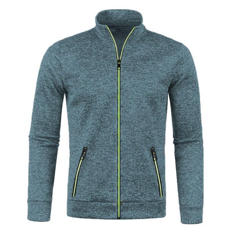 New Autumn and Winter Men's Zipper Sweater Sleeves Thin Velvet Top Sweater Jacket