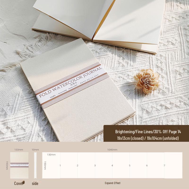 Portable Cotton Watercolor Accordion Planner - 300g Fabric for Travel & Student Paintings