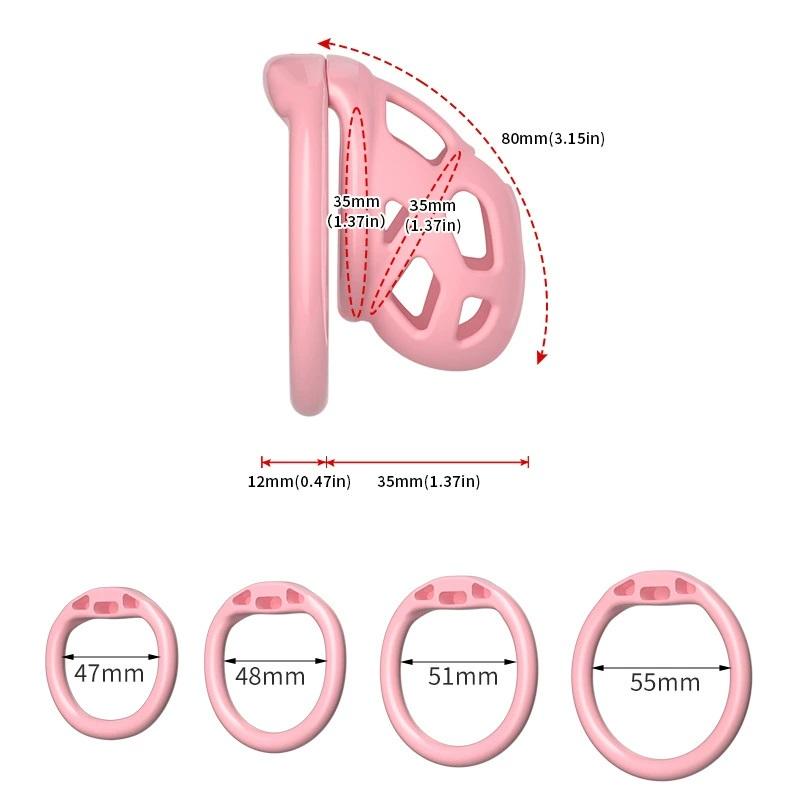 Soft silicone chastity cage pink cock cage lockable male chastity device belt 4size cock ring femdom 18+ adult sex toys for men.
