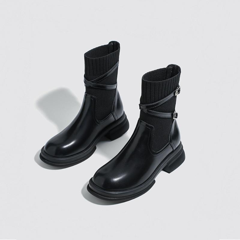 

Platform short boots women s summer and autumn 2025 new Martin boots thin elastic socks boots Korean small ankle boots thin boots 40 чёрный