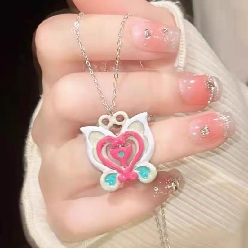 Bharara Energy Fairy Transformer Necklace Butterfly Pendant Clavicle Chain Dopamine Jewelry