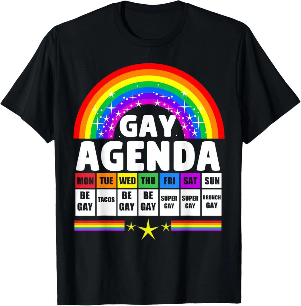 Gay Agenda Zábavné Měsíc hrdosti Gay hrdost Duhové Unisex tričko