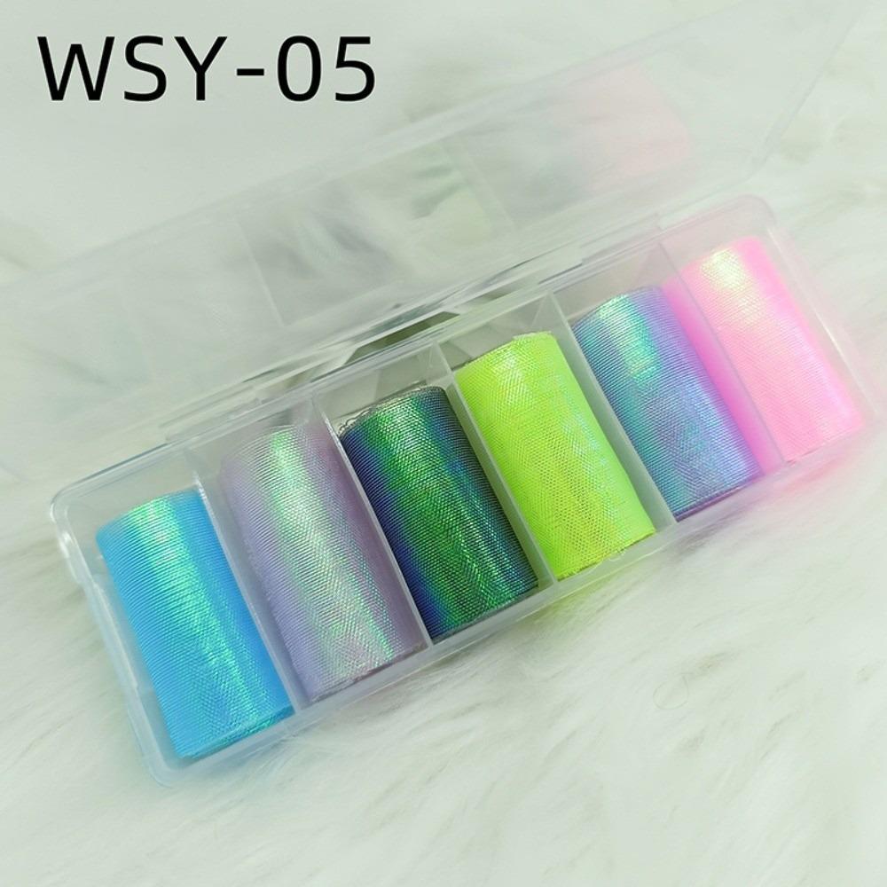 Mermaid Scale Texture Nail Foils Mesh Fabric Finish Fish Scale Nail Sliders Nail Decoration 5