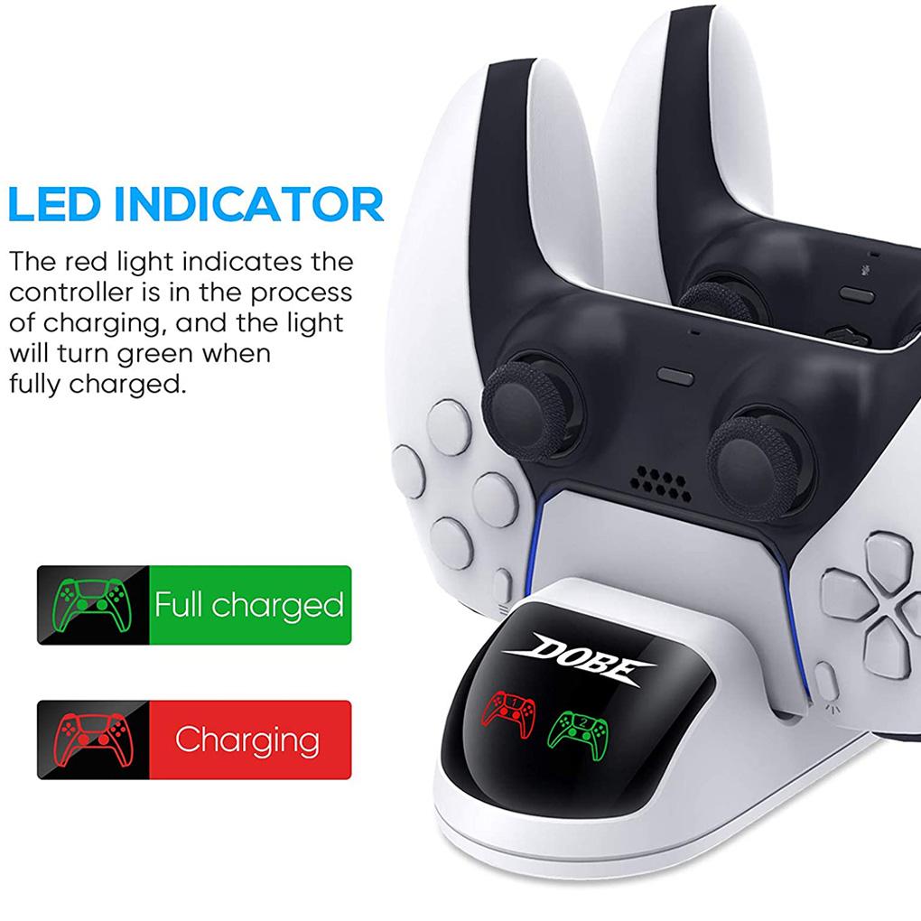 2-in-1 Game Controller Dual Charger Plastic Charging Station LED Charging Dock Replacement for Plastic Controller Charger