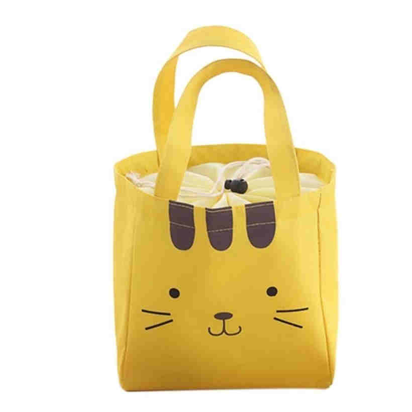 Smiley Face Insulation Bag Lunch Bag Canvas Tote Bag Waterproof Lunch Box Bag Insulation Bag жёлтый 666₽