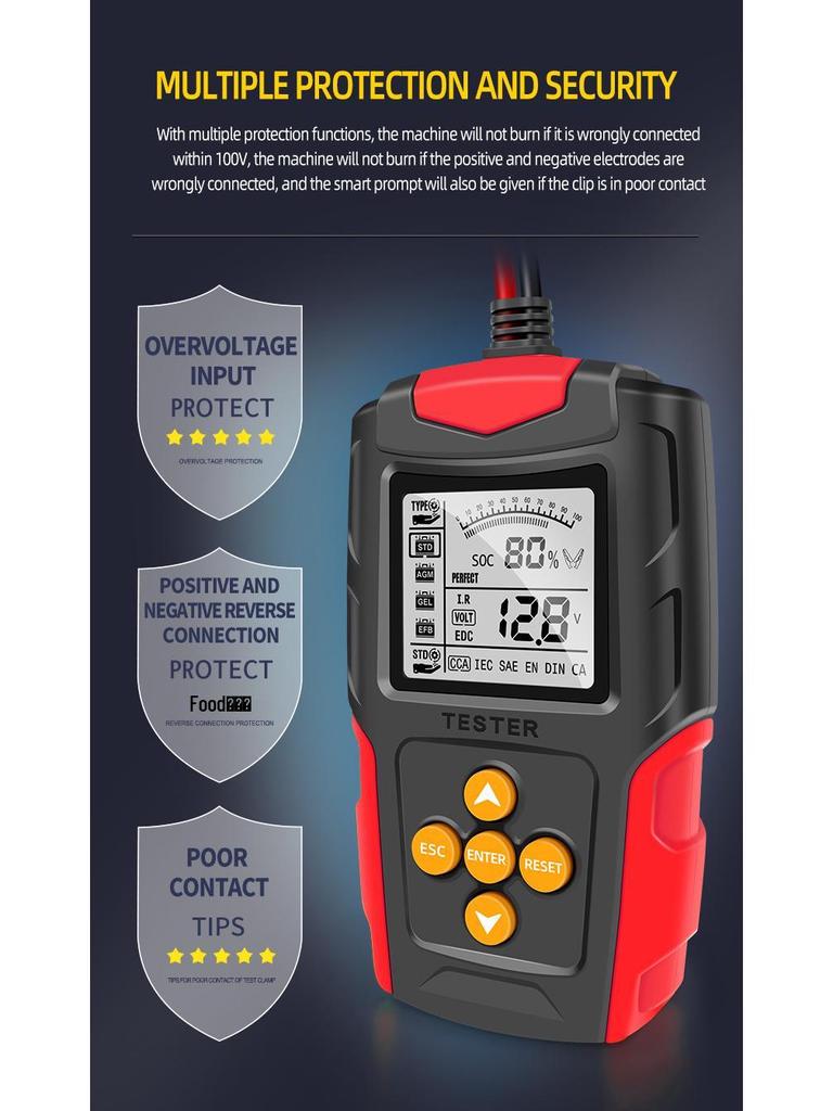 EFAST 12V/24V Battery Life & Internal Resistance Tester for Cars & Motorcycles