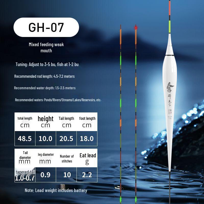 Yidianhong Color-Changing Luminous Float: High Sensitivity Crucian Carp Day/Night Use