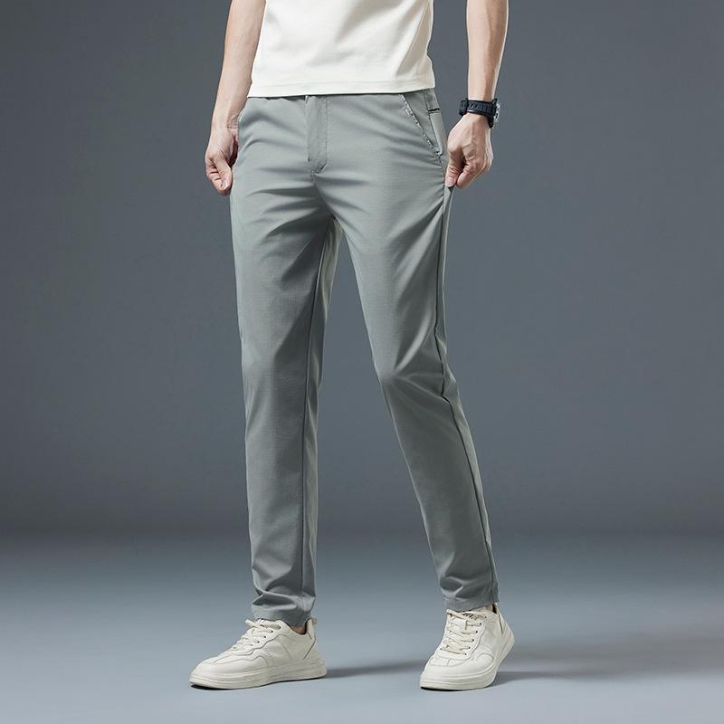 Novidades de Verão: Calças Casuais Masculinas - Pernas Longas, Leves, Calças Stretch de Corte Justo - Calças Esportivas Confortáveis para Homens