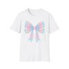 Pastel Ribbon Bow T-Shirt | Pink Blue Gradient Bow Illustration