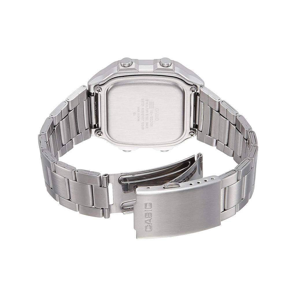Casio Jugendserie Retro Kleines Quadrat Wasserdicht Sport Quarzwerk Edelstahlarmband Herrenuhren Schwarz AE-1200WHD-1AVDF