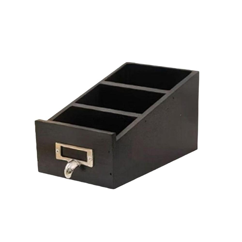 Wooden Remote Control Holder Decorative Pen Holder Multi-functional Desktop Storage Box Bedroom чёрный