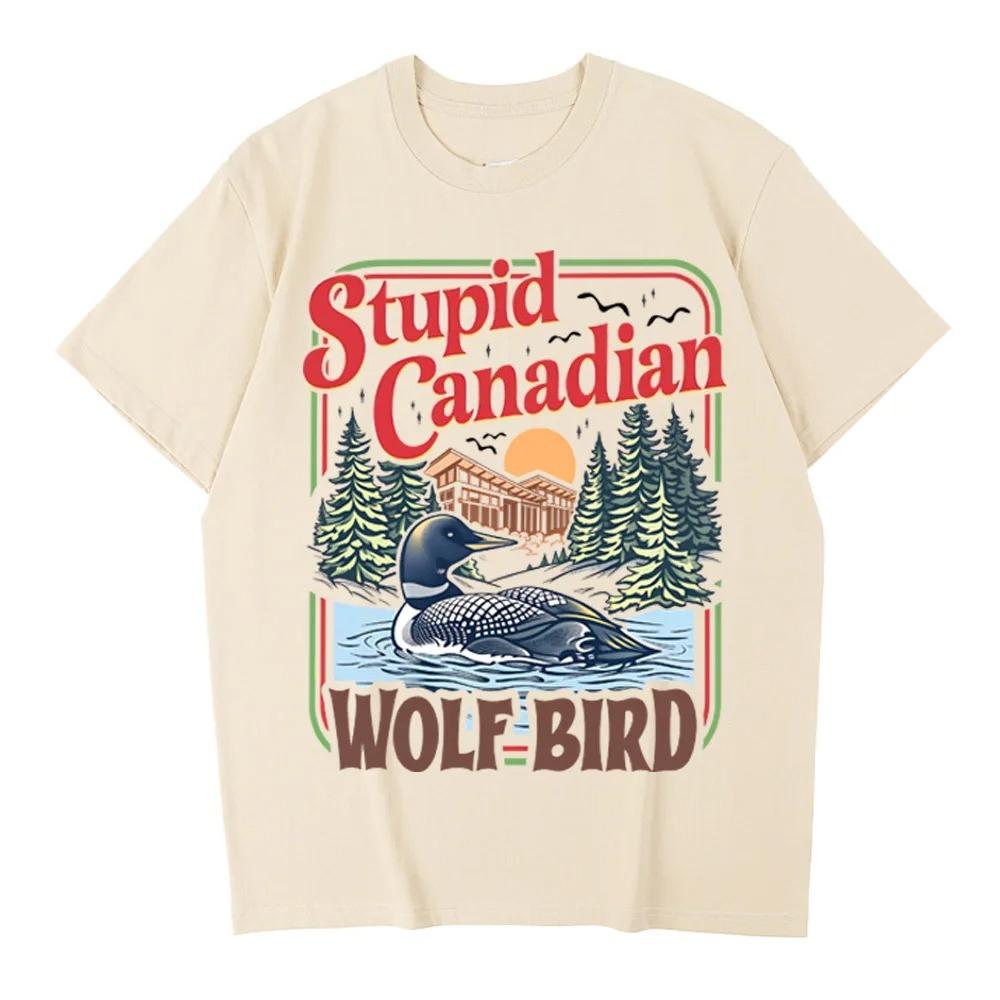 

Vintage Animal Unisex Women T Shirts Fun Bird and Duck Print Streetwear Tshirts S