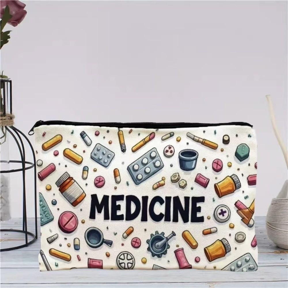 Zipper Closure Cosmetic Bag Print Pattern Makeups Organizer New Cable Organizer Bag for Office