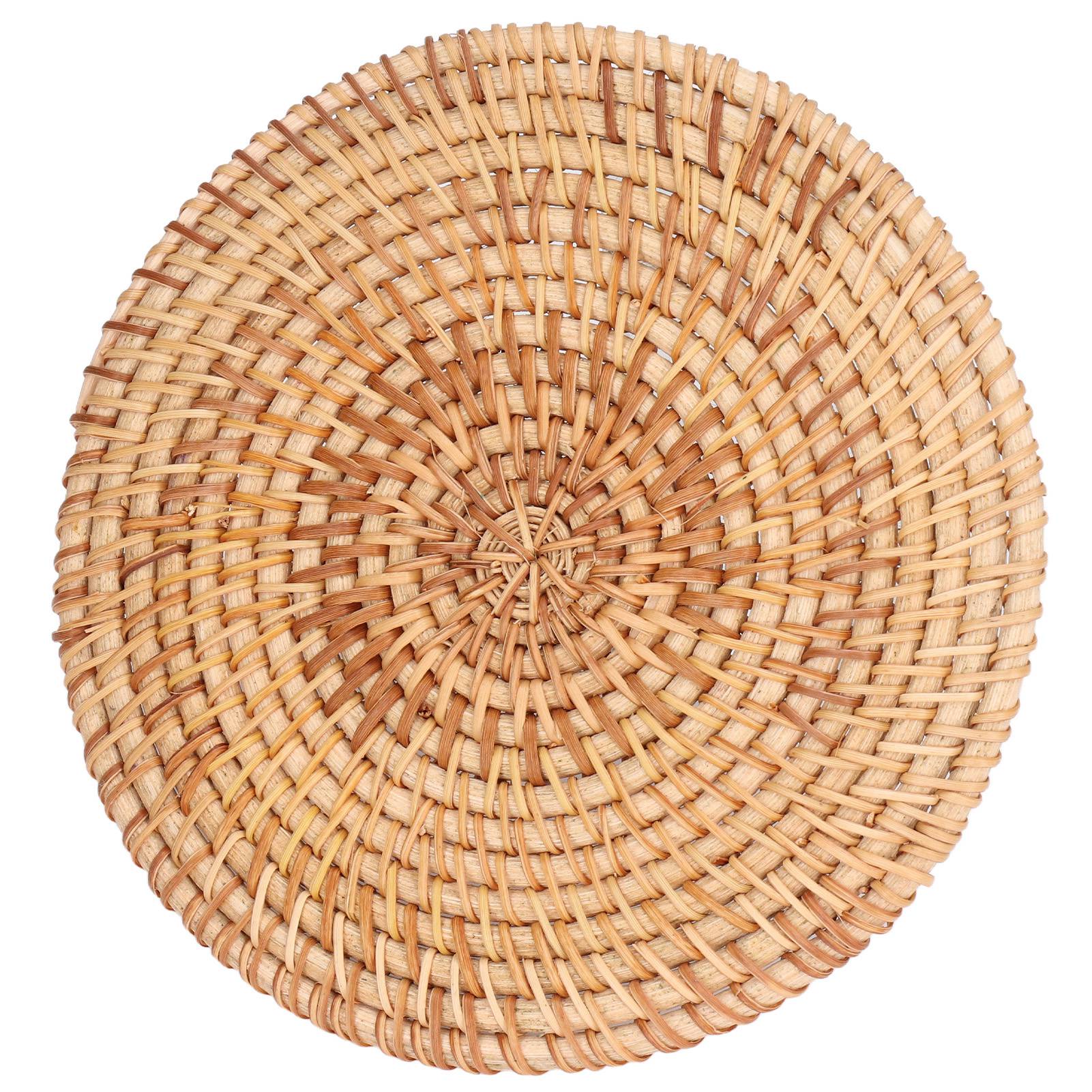 

Woven Round Placemat Natural Rattan Braid Hot Insulation Placemat for Large Vessels Hot Dishes Pan Pot16cm 6.3in 16cm / 6.3in