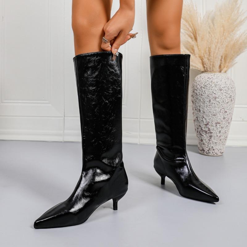 

Pointed Toe Thigh Boots Women s 2026 Autumn Stiletto Heel Angora Red No Knee High Boots 42