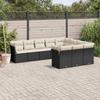 VidaXL Garden Lounge Set with Cushions 10 Pcs, Patio Sofas, Patio Furniture Set, Outdoor Furniture, Black 3218216