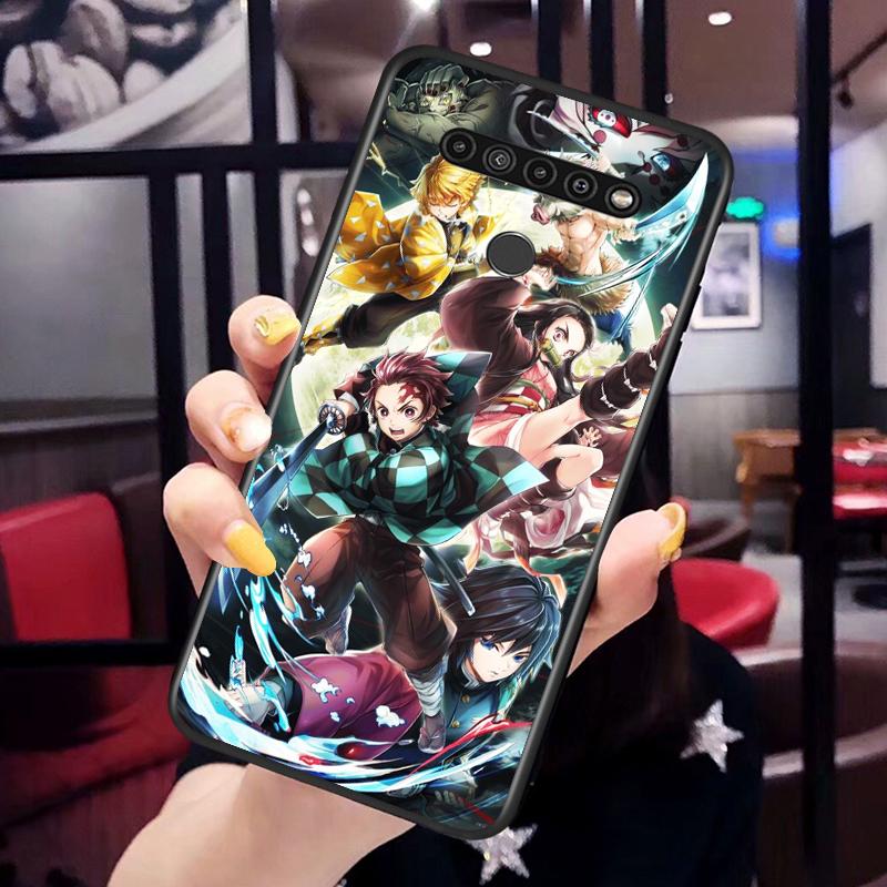 Demon Slayer Anime pro LG G8 G8S G8X V30 V35 V40 V50 V60 ThinQ Q60 K40 K50 K30 K41 K51 K61 K71 K92 Černý kryt na telefon