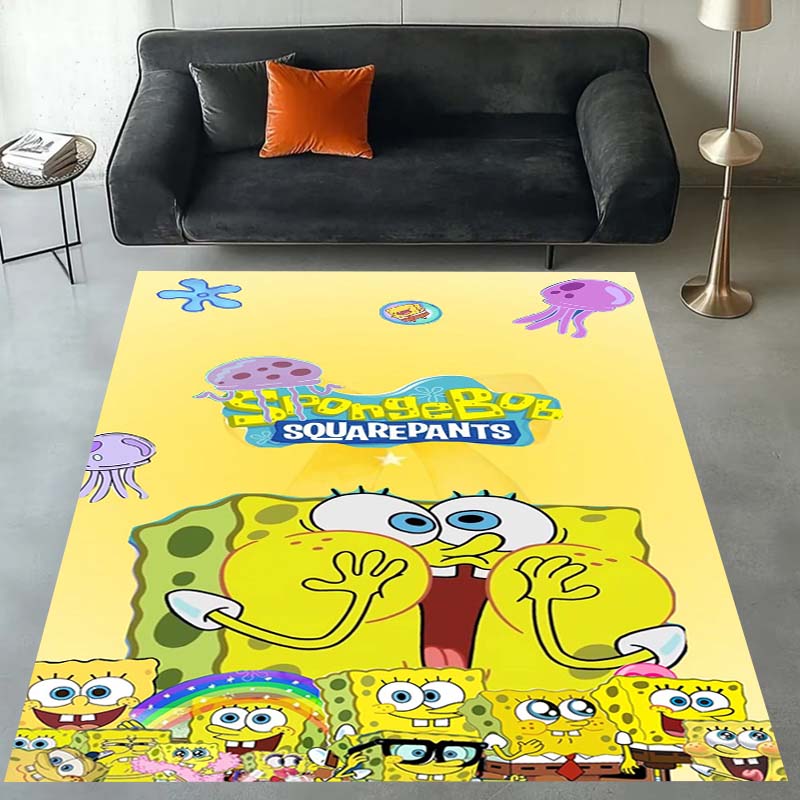 3D S-SpongeBob Patrick Star Cartoon Carpet Rug for Playroom Bedroom Living Room Sofa Home Decor,kids Area Rug Non-slip Floor Mat