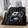1pc Panda Printing Lightweight Flannel Blanket, Comfortable and Warm Blanket, for Camping Sofa Bed and Couch Office, In All Seasons