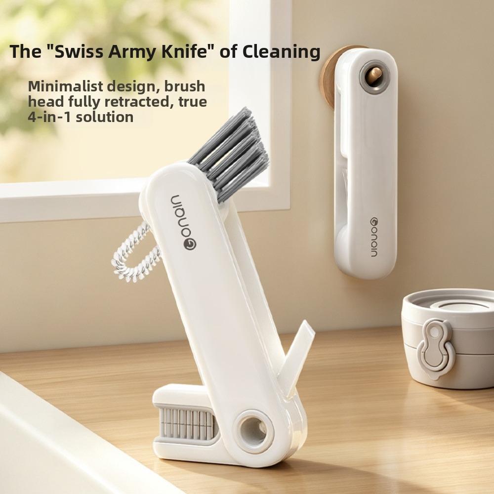Multifunctional Cup Brush 4-in-1 Cup Lid Brush New Bottle Brush  for Bottle Gaps
