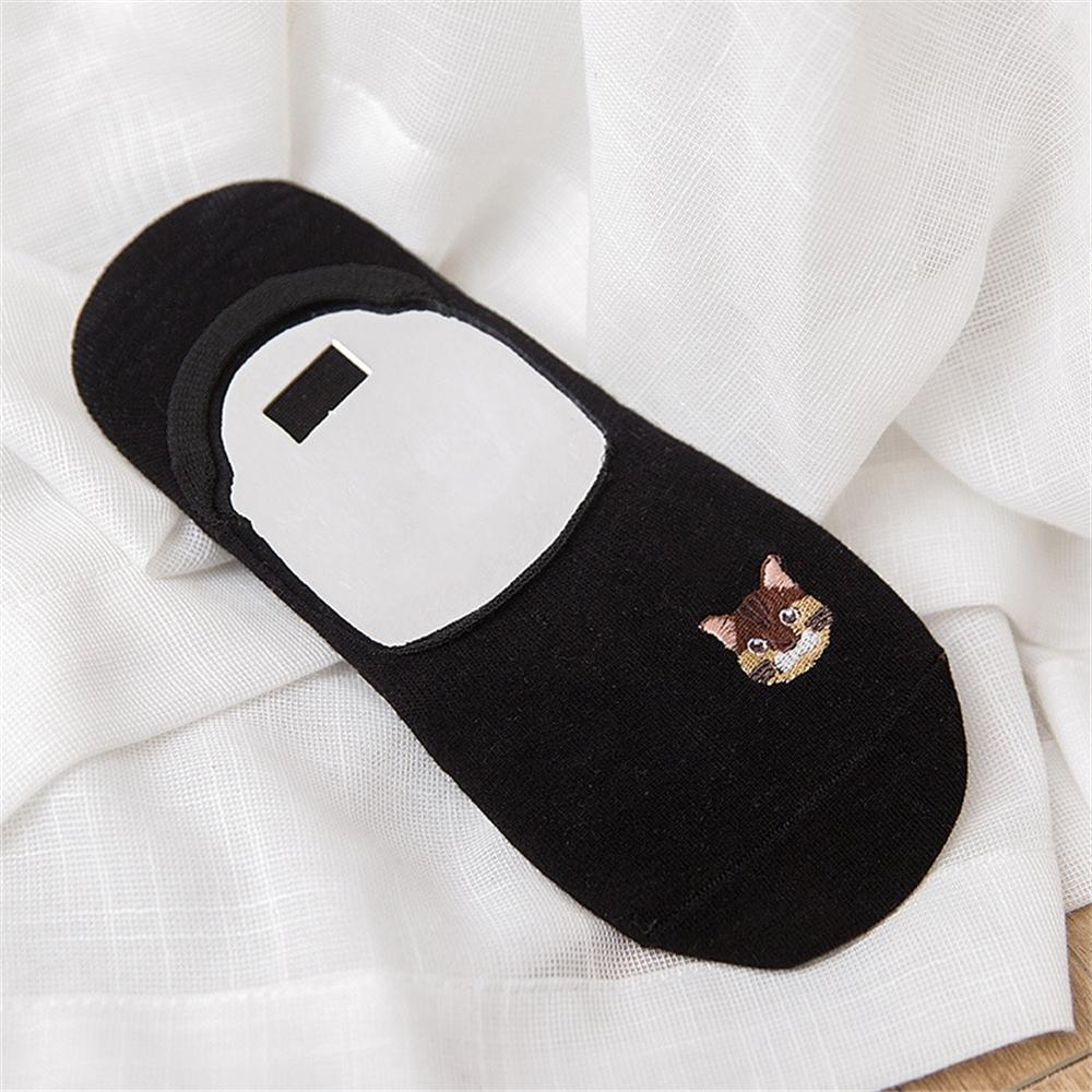 New Girls' Funny Summer Spring Cute Embroidered Kitten Invisible Sokken Cat Claw Footprint Women's Soft Cotton Socks Dropship