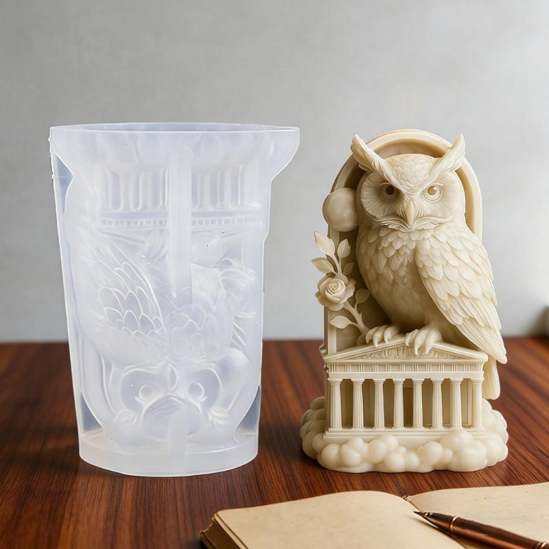 Food Grade Silicone Owl Candle Mould For Home Decorative Candle And Artistics Craft