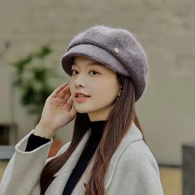 WTEMPO Women's Winter Baseball Caps Fleece Thickened New Warm Ear-protecting Cycling Knitted Woolen Caps Beret for Women