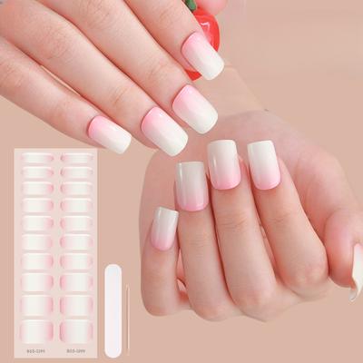 Autocollants de manucure en gel autocollants pour ongles en gel semi-durcis par photothérapie
