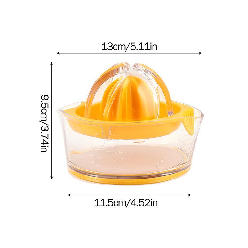Manual Citrus Juicer Small Portable Hand Squeezer with Built-in Measuring Cup for Dorm Office Home Orange Juicing