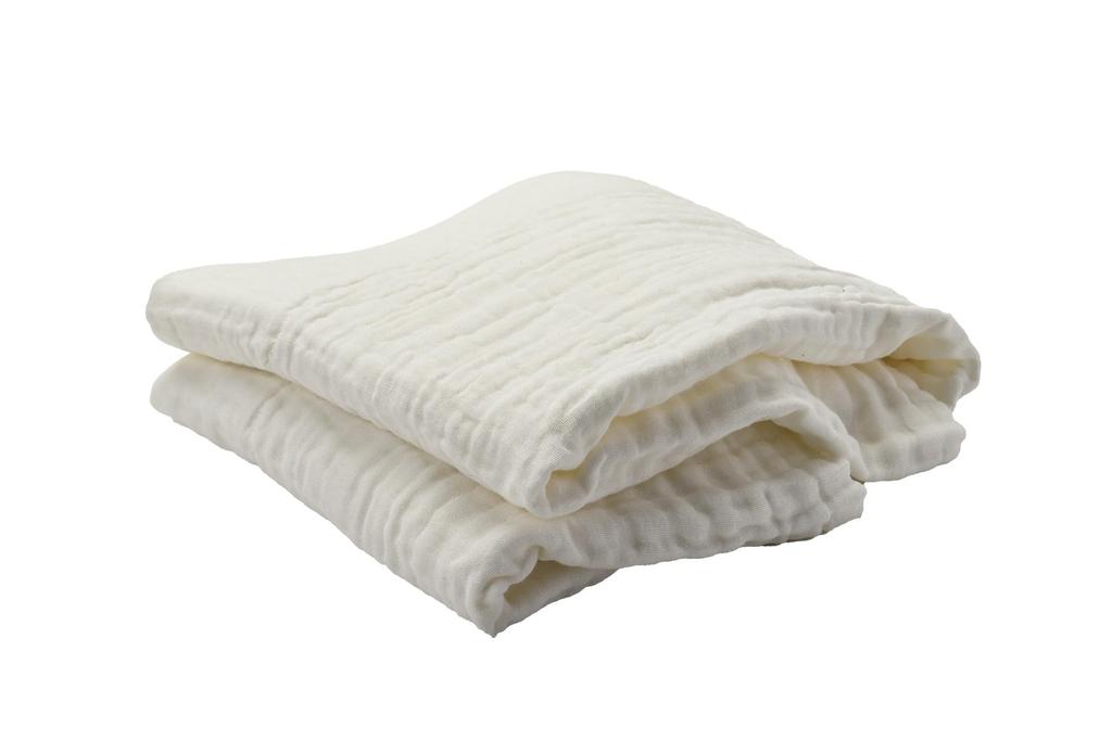 Baby Badehåndkle Gaskluter R-Style 6-lags Gaskluter, 105x105cm, Stor, Hvit, Håndkle, Svøp,