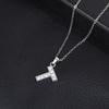 European & American Inlaid Rhinestone English Letter Choker Necklace for Women - Stainless Steel Pendant Jewelry Accessory