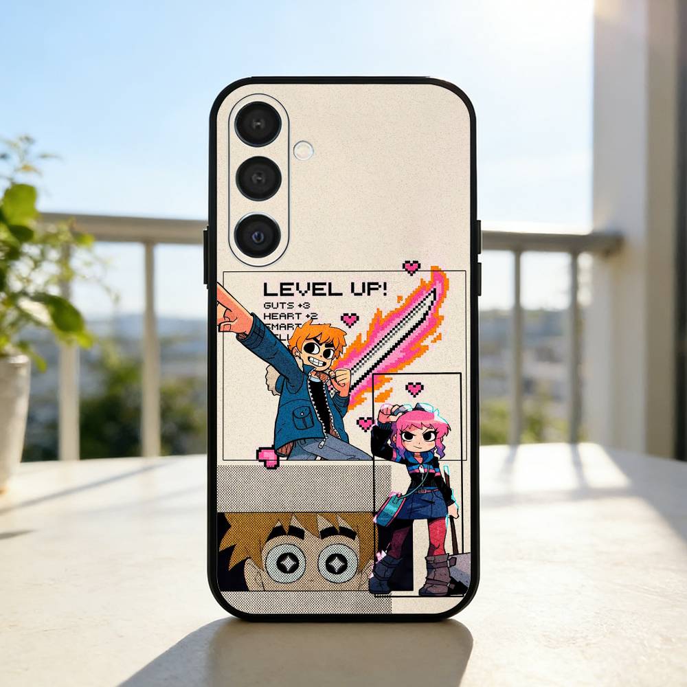 S-Scott Pilgrim Anime Phone Case For Samsung A73,A21s,A22,A31,A32,A52,A53,A71,A80,Soft Black Shell