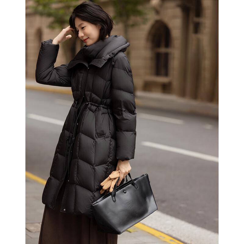 Demana Women's Faux Two-Piece Hooded 90 Duck Down Winter Jacket