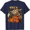 Retro Trick or Treat Halloween Cute Fall Family Matching T-Shirt