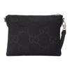 Gucci Jumbo GG Removable Shoulder Strap with Zipper Closure Canvas Messenger Bag Shoulder Crossbody Bag Medium Men's Black