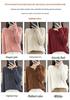 Women's Striped Wool Cardigan - New Autumn/Winter Style, Half-Open Collar, Short, Slimming Knit Cashmere Jacket