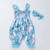 Newborn Infant Baby Girls Ruffle Floral  Romper Jumpsuit+Headband Sets