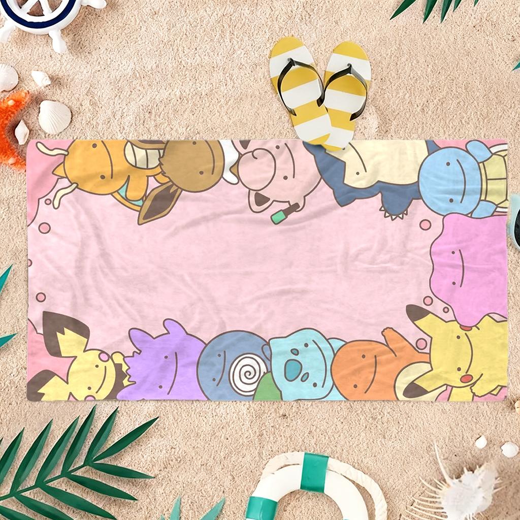 Cute Pokemon Beach Towel Quick-Drying Super Absorbent Bath Towel For Beach Pool Sport Yoga Gym Home Travel Towel Gift For Friend