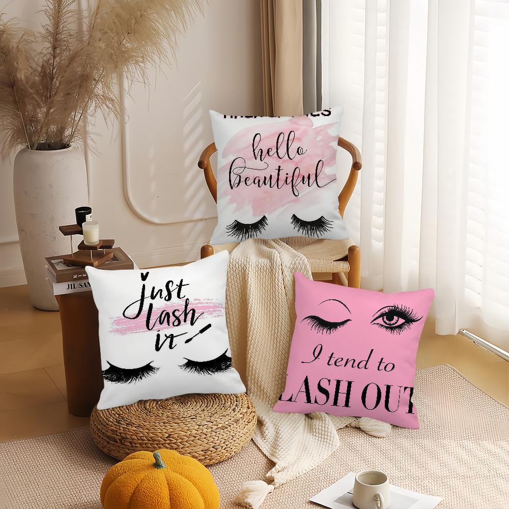 Ins Style Beauty Makeup Eyelash Pillow Case Suitable For Bedrooms Living Rooms Cars Home Decoration
