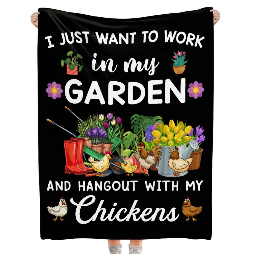 Chicken Flower Series Printed Blanket for Sofa Bed Travel Camping Living Room Office Conditioning Blanket for All Seasons Gifts