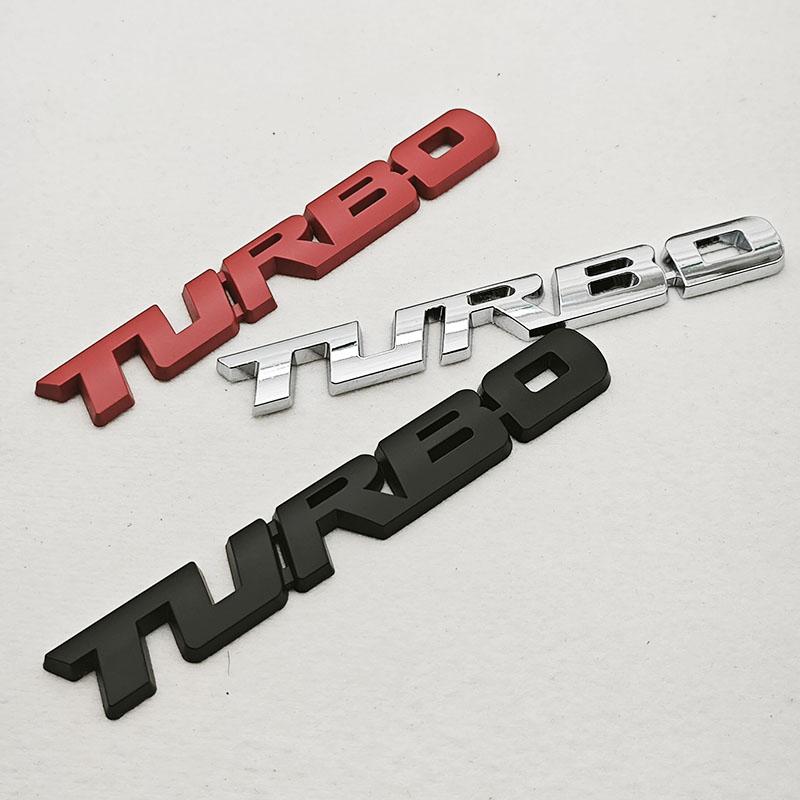 Car Sticker Turbocharged Turbo Metal Alloy 3D Metal Badge Car Modification Accessories Rear Trunk Side Fender Marking Decorative