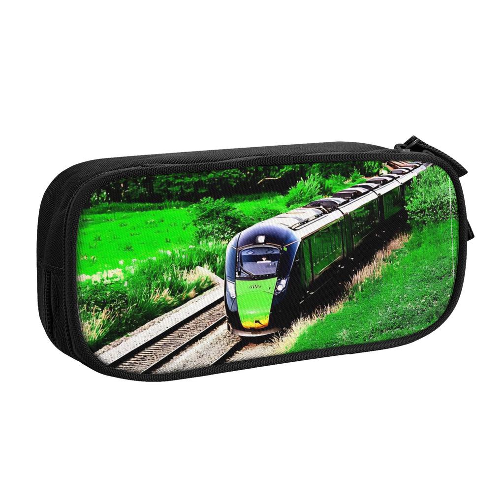 Fun Countryside Train Pencil Case High Speed Rail Train Pencilcases Pen Holder Large Storage Pencil Bags Gifts Stationery