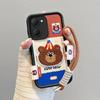KEYSION Cartoon Cute Plush Embroidery Case for VIVO Y03 Y03t with Lanyard Silicone Shockproof Phone Cover for VIVO Y18 Y28s 5G