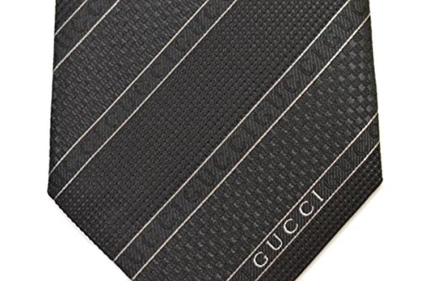 Gucci Logo Line Stripe Tie 8cm Blade Egc17w001 4B002 (Size Width) (499694 1000 Black)